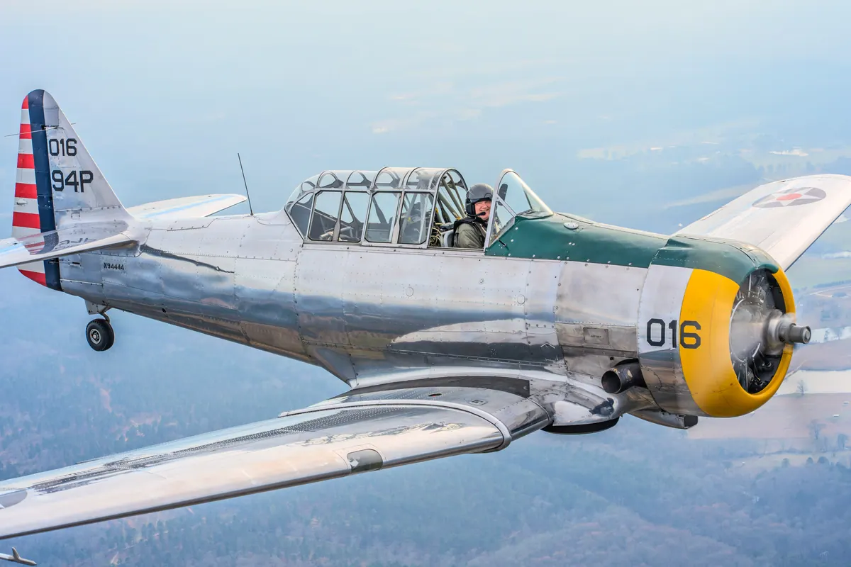 Close three-quarter view of the polished silver trainer '016' over hazy countryside